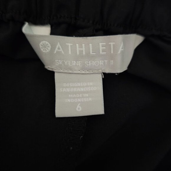 Athleta Sky Line Short II Black Paperbag Tie Waist Shorts Women's Size 6 - Picture 9 of 16